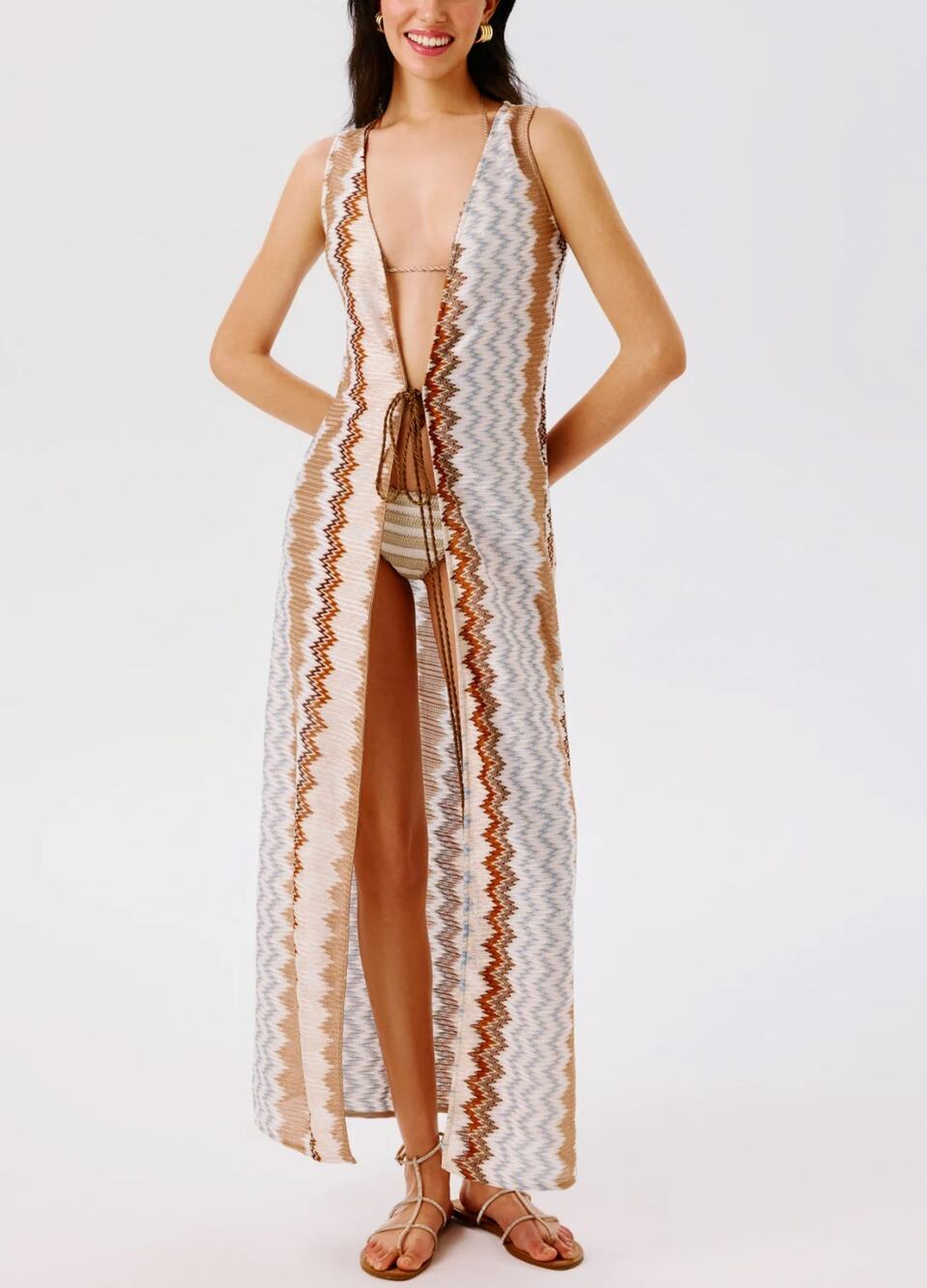 My Beachy Side Vina Kaftan Womens New Crochet Medium